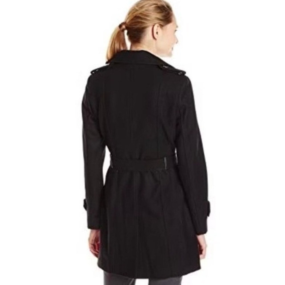 Calvin‎ Klein Black basketweave faux wrap black coat women's size large new!!! - Picture 6 of 14